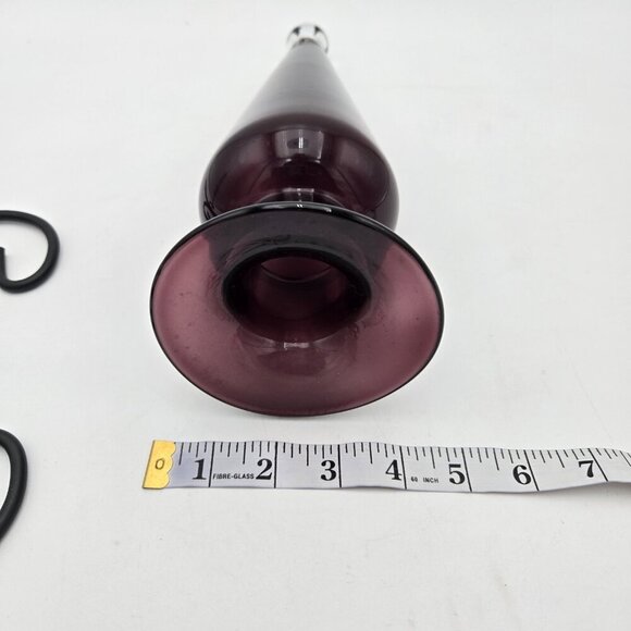 Amphora Vase on Fleur De Lis Sconce Purple Black Aubergine Wall Decor Hanging - Picture 6 of 10